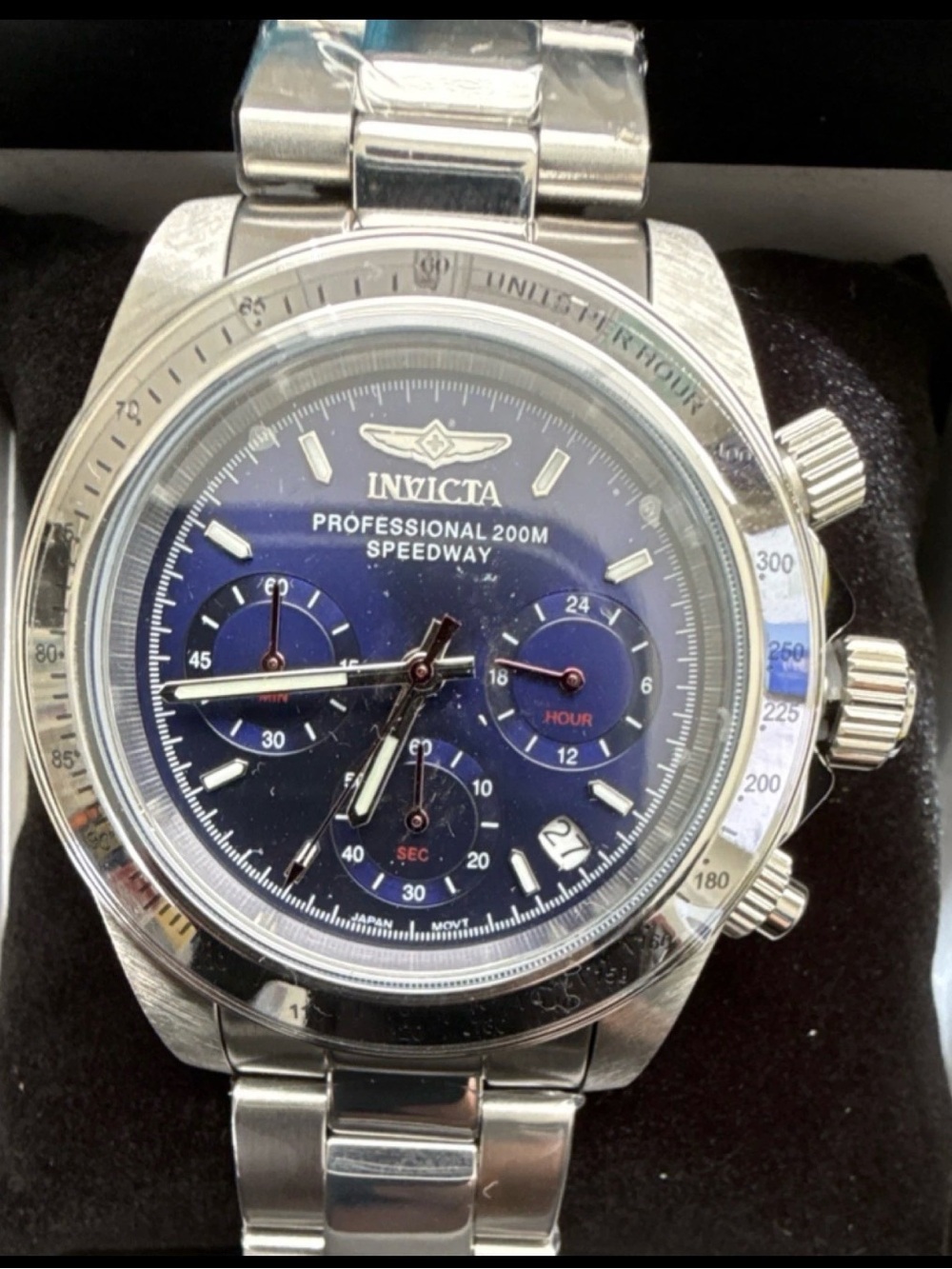 Invicta Silver & Blue Speedway Chronograph Watch